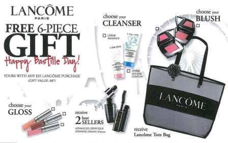dillards 06 2015 Lancome free gift 6pc July 2015