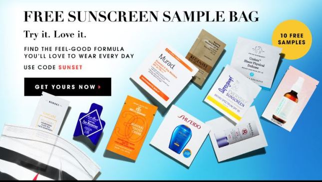 sephora 10pc sunscreen sample bag 2015