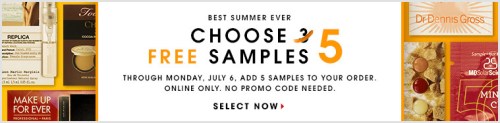 sephora 06 2015 5 free samples with any order
