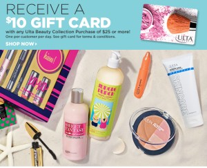 ulta 06 2015 free 10 gift card