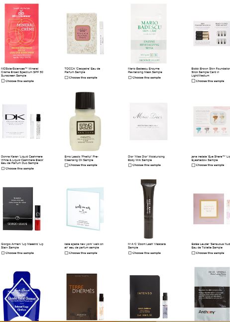 nordstrom 10 21 2015 free samples