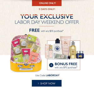 loccitane 09 2015 labor day 10pc w 35