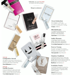 sephora 10 2015 8pc fragrance sample bag