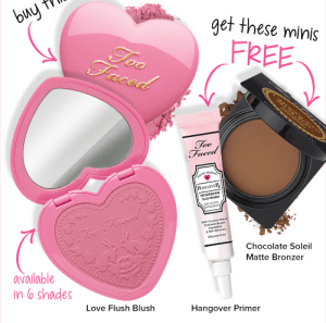 too faced 10 2015 free 2 minis