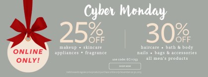 beauty brands 11 2015 25 off or 30 off
