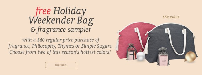 beauty brands 11 2015 free weekender bag and fragrance sampler w 40