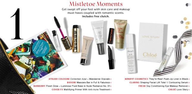 sephora 10 2015 holiday sample bags vibfavors mistletoe moments