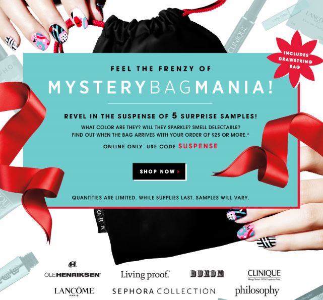 sephora 11 2015 Cyber Monday US bag suspense 5pc