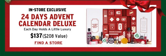 the body shop 11 2015 advent calendar instore only