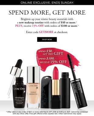 lancome ca 03 2016 spend more get more gift