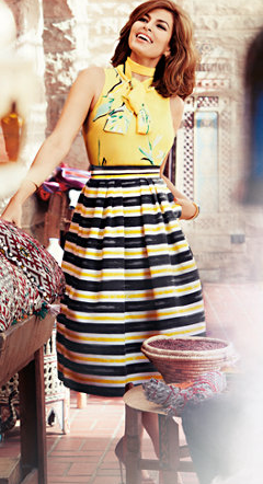 New york Y&amp;C- Eva Mendes Collection - Tess Sleeveless Bow Blouse - Floral 2016-06