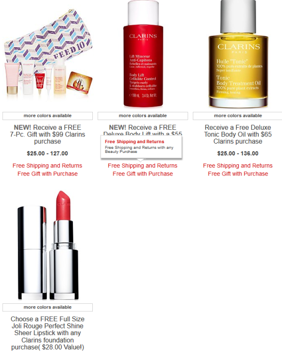 Clarins Gifts with Purchase - Macy's 2016-07