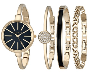 amazon fashion labor day sale Anne Klein Women s AK 1470GBST Gold Tone Watch and Bracelet Set  Anne Klein  Clothing