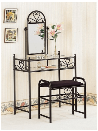 Amazon.com Coaster Vanity Table Set in Black Kitchen Dining.png