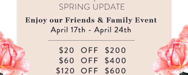 Cos Bar friends and family apr 2017 see more at icangwp blog