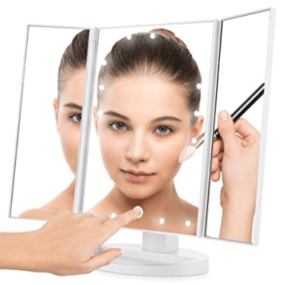 amazon Easehold Tri Fold Lighted Vanity Mirror Three Panel Countertop Cosmetic Makeup Mirror Home Kitchen may 2017 see more at icangwp blog