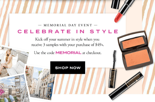 lancome Celebrate Memorial Day in Style Receive a 3 Step Summer Look may 2017 see more at icangwp blog