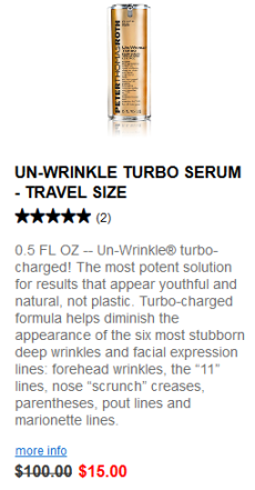 Peter Thomas Roth Clinical Skin Care Travel Sizes un wrinkle turbo