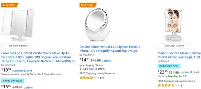 Amazon.com makeup mirror Prime Day