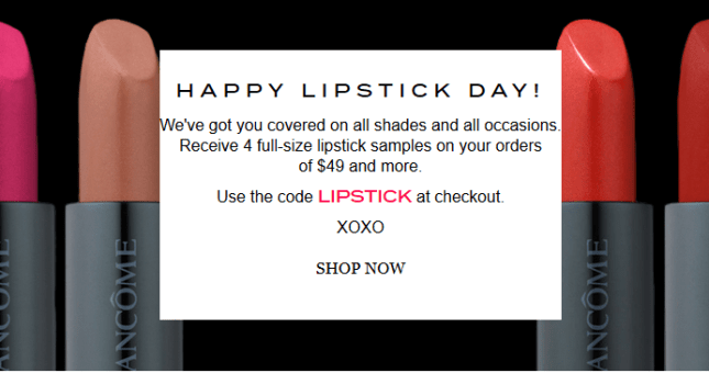 Lancome Gift with Purchase lipstick day Free Shipping Free Samples GWP more