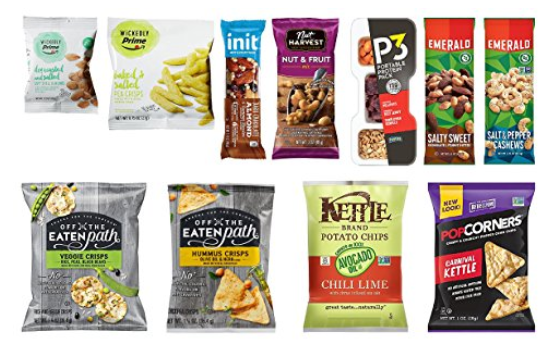 Amazon.com   Snack Sample Box  get a  9.99 credit toward future purchase of select snack products    Grocery   Gourmet Food.png