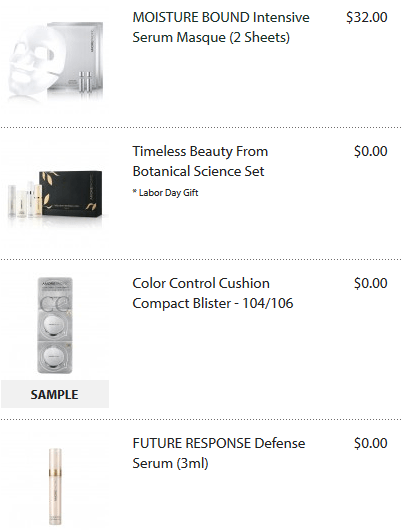 Amorepacific screenshot sample at checkout aug 2017
