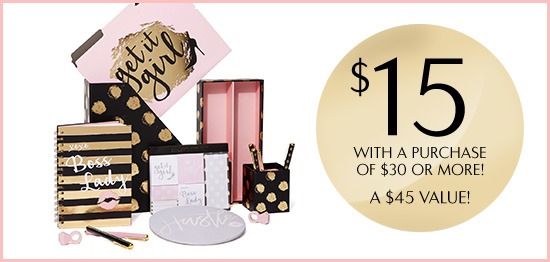 charming charlie boss-lady-desk-set