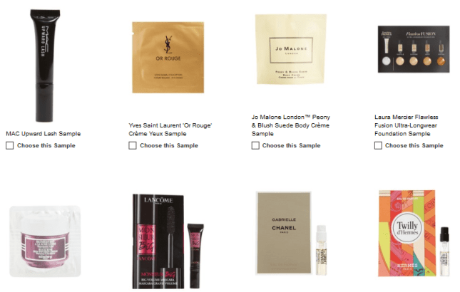 Free Makeup Samples with Purchase Nordstrom sep 2017