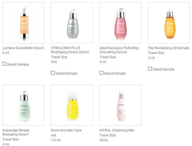 darphin checkout samples oct 2017