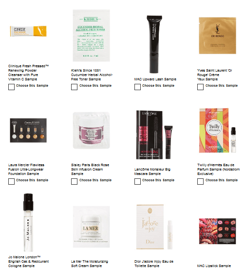 Free Makeup Samples with Purchase Nordstrom oct 2017