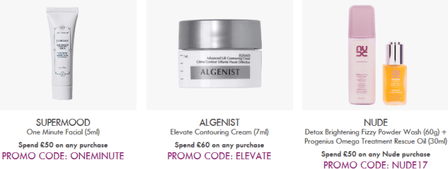 Space NK uk coupon oct 2017 3 3 Offers and Gifts with Purchase