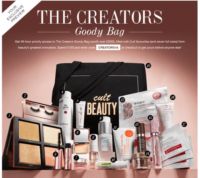 cult beauty goody bag 2018 spring see more at icangwp blog