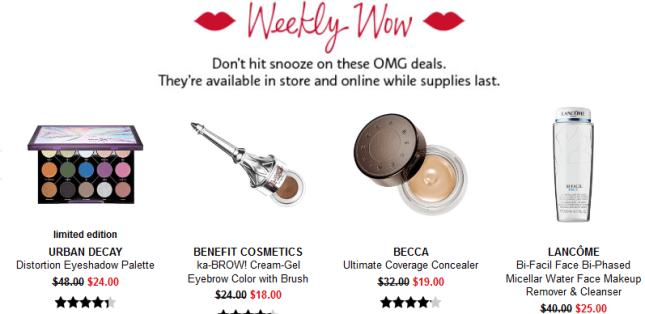 Sephora weekly wow feb 22 Coupons Promo Codes Coupon Codes Sephora