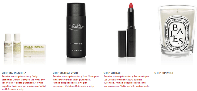 Gift with Purchase Barneys New York 2