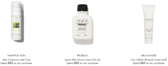 Space NK uk Apothecary Offers and Gifts with Purchase