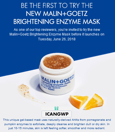 space nk free Malin Goetz Brightening Enzyme Mask icangwp blog