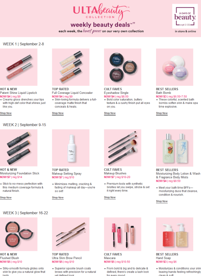 21 Days Of Beauty Ulta Beauty 2018 full spoilers icangwp blog (4)