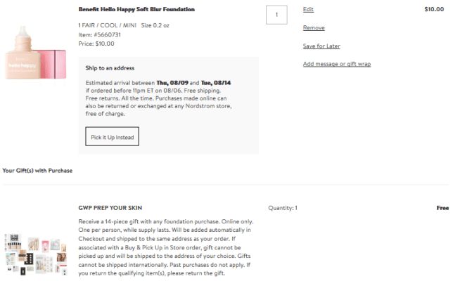 Nordstrom free sample 14pc w any foundation purchase icangwp blog