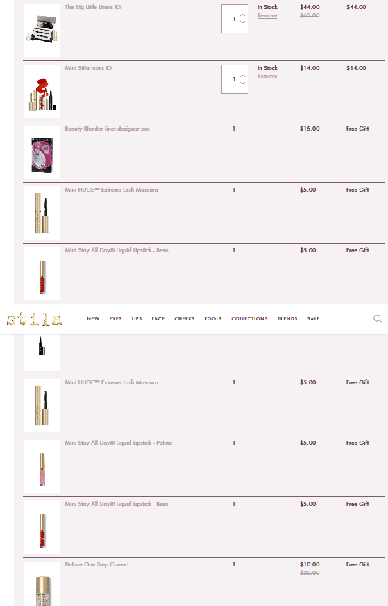 My Cart Stila Cosmetics