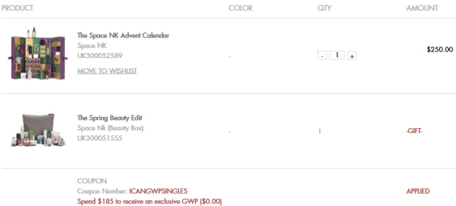 Space NK Apothecary London free beauty box