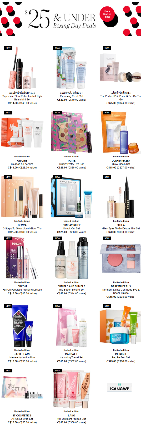 Boxing Day Deals Sephora