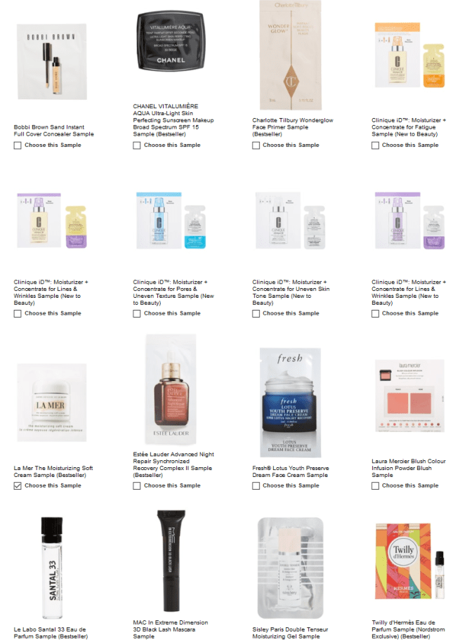 free makeup samples with purchase nordstrom