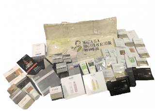 gift bag with full size products and samples