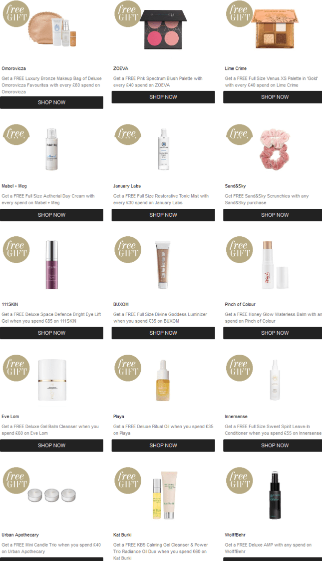 Promotions Cult Beauty