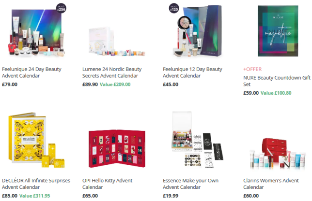 feelunique beauty Advent Calendar 2019