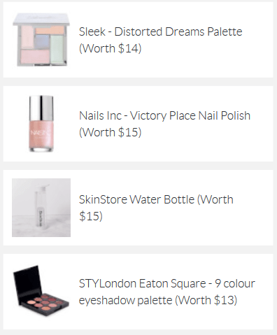 skinStore gift at checkout