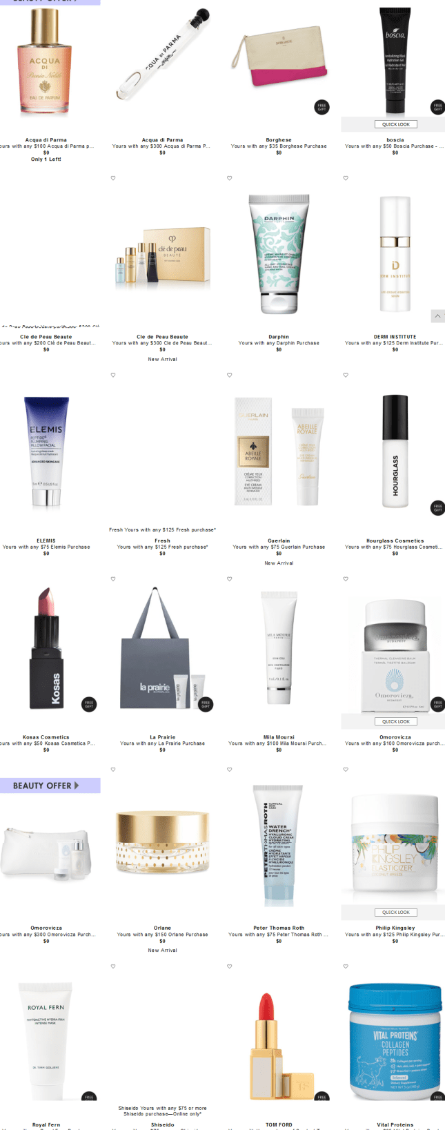 Beauty Gifts with Purchase at Neiman Marcus all