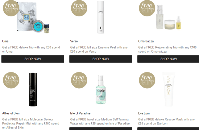 Promotions Cult Beauty gift with purchase icangwp