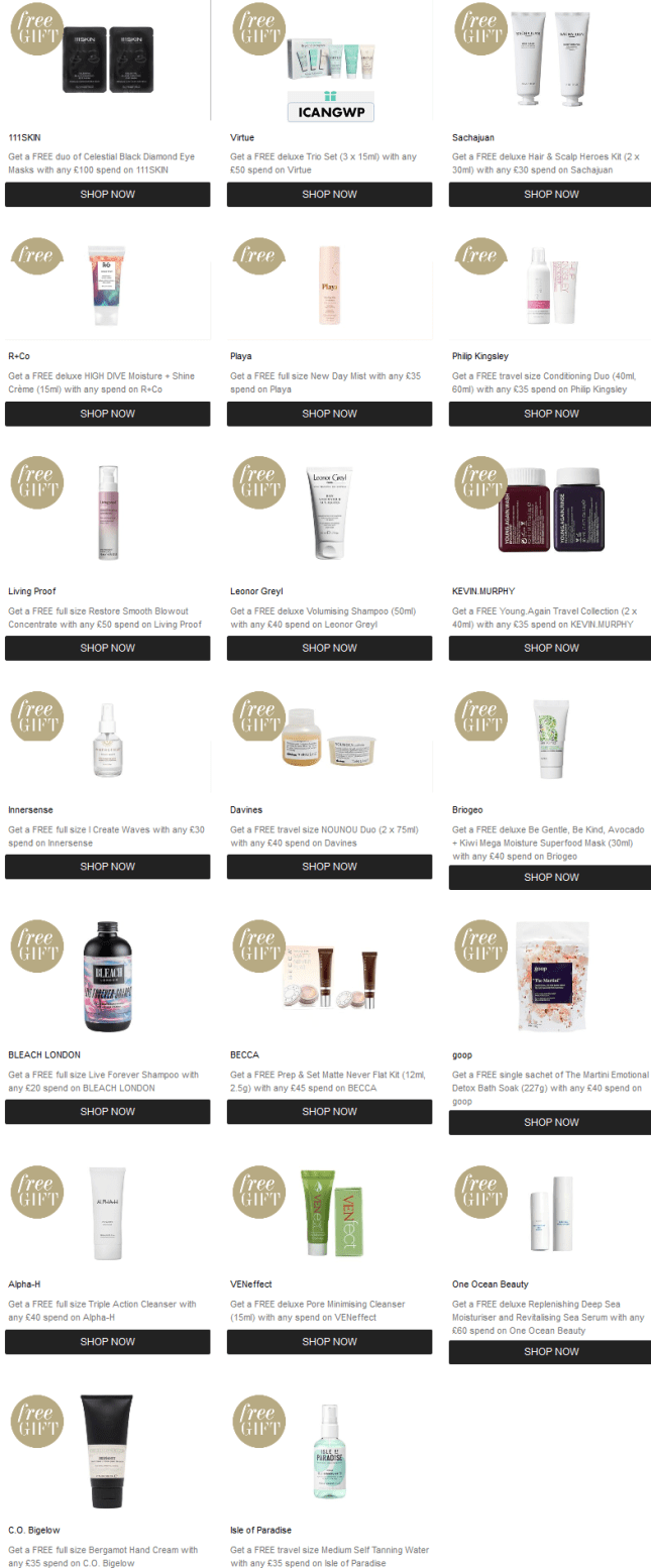 Promotions Cult Beauty