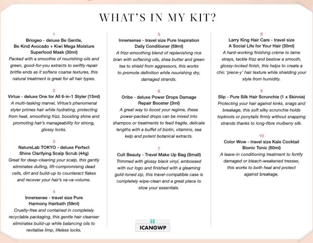 Cult beauty goody bag 2020 hair icangwp blog